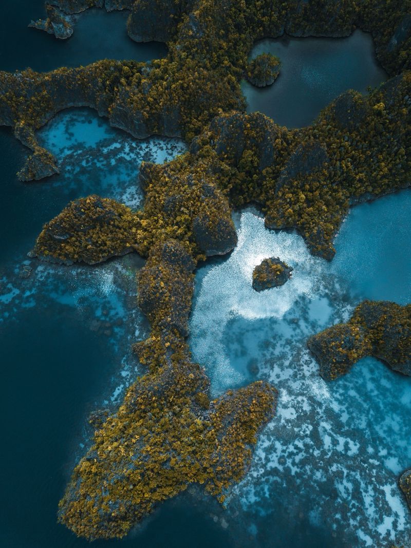 Karst islands and turquoise lagoons in Raja Ampat