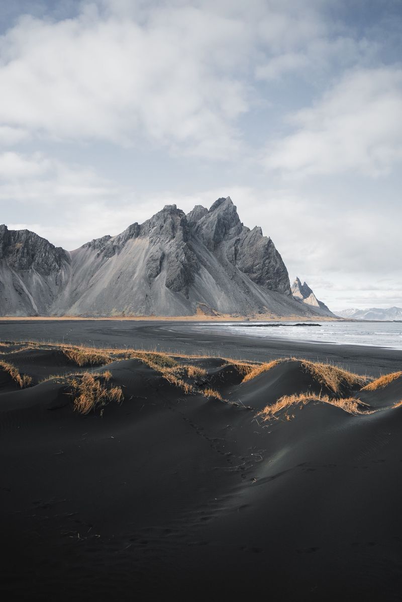 Black sand dunes below Vestrahorn, Iceland